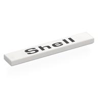 Tile 1 x 6 with Black 'SHELL' Print (White)