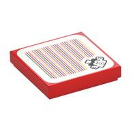 Tile 2 x 2 with Cheep Cheep and Barcode Print (Sticker) (Red)