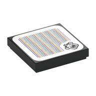 Tile 2 x 2 with Cheep Chomp and Barcode Print (Sticker) (Black)
