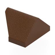 Brick Sloped 45° 2 x 1 Double / Inverted with Bottom Stud Holder (Reddish Brown)