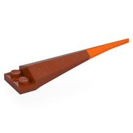 Plate Special 1 x 2 with Angular Extension and Flexible Orange Tip (Dark Orange)