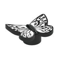 Insect, Butterfly with Silver Wings Print (Black)
