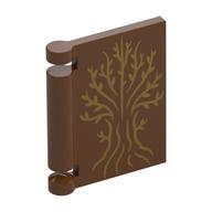 Book Cover with Gold Tree Print (Reddish Brown)