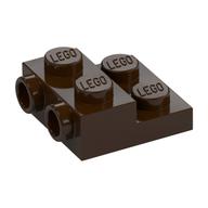 Plate Special 2 x 2 x 2/3 with Two Studs On Side and Two Raised [Half Hollow Anti-stud] - Updated Version (Dark Brown)
