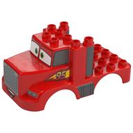 Duplo Truck Body, 3 x 4, Flatbed with Mack Print (Red)