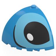 Brick Round Corner 5 x 5 x 3 1/3 Quarter Dome Top with Black and Medium Azure Eye Left Print (Dark Azure)