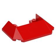 Brick Wedged, Sloped 45° 6 x 4 Double / 33°, 9 Bottom Tubes [Train Roof] (Red)