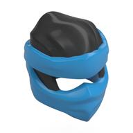 Wrap with Short Back Knot Smooth, Dark Azure Mask Pattern (Pearl Titanium)