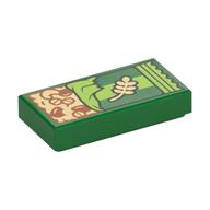 Tile 1 x 2 with Granola Bar Print (Green)