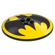 Dish 8 x 8 Inverted [Radar] with Black Bat-Man Logo on Yellow Background Print (Bat Signal) (Black)
