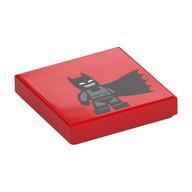 Tile 2 x 2 with Batman Print (Red)
