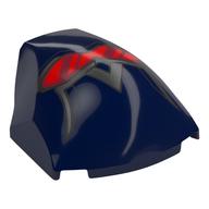 Large Figure Face 4 x 5 x 1 2/3 with Captain America Face, Red Visor Print (Dark Blue)