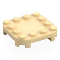 Plate Round Corners 4 x 4 x 2/3 Circle with Reduced Knobs (Tan)