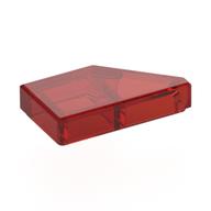 Tile 1 x 2 with Stud Notch Left (Trans-Red)
