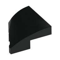 Brick Wedged, Curved 2 x 2 with Stud Notch Right (Black)