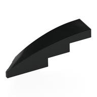 Brick Wedged, Curved 1 x 4 with Stud Notch Right (Black)