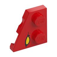 Wedge Plate 2 x 2 Left with Yellow Eye Print (Red)