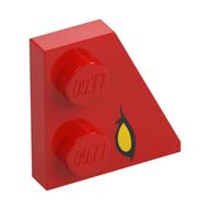 Wedge Plate 2 x 2 Right with Yellow Eye Print (Red)