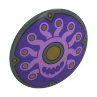 Shield Round Bowed with Lavender Beholder on Dark Purple Field Print (Dark Bluish Gray)