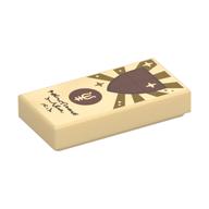 Tile 1 x 2 with Scroll/Parchment with Mage Armor Spell Print (Tan)