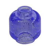 Minifig Head [Plain] [Vented Stud - 2 Holes] (Glitter Trans-Purple)