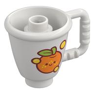 Duplo Cone / Ice Cup with Orange, Yellow Bubbles Print (White)