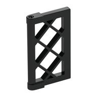 Window 1 x 2 x 3 Pane Latticed with Thick Corner Tabs (Black)