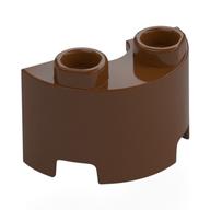 Brick Round, Half 1 x 2 (Reddish Brown)