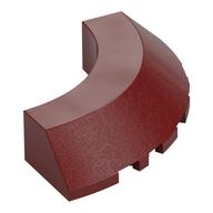 Brick Round Corner 5 x 5 x 1 Slope, Bottom Cut Outs, No Studs, Flat Top (Dark Red)