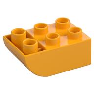Duplo Brick 2 x 3 with Curved Bottom (Bright Light Orange)