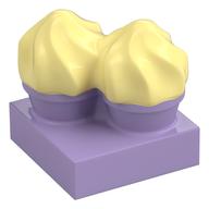 Duplo Food, Two Cakes on Plate Yellow (Medium Lavender)