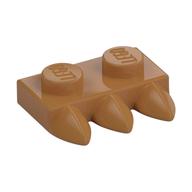 Plate Special 1 x 2 with Three Teeth [Tri-Tooth] (Medium Nougat)