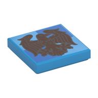 Tile 2 x 2 with Copper Raven, Ravenclaw Crest Print (Dark Azure)