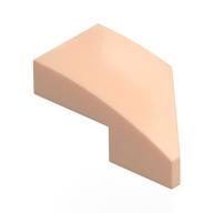 Brick Wedged, Curved 2 x 1 with Stud Notch Left (Light Nougat)