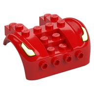 Vehicle Body, Wheel Arch / Mudguard 6 x 6 x 2 Curved Fenders with White/Yellow Headlights Print (Red)