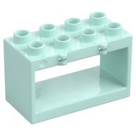 Duplo Container Box 2 x 4 x 2 with Open Sides (Light Aqua)