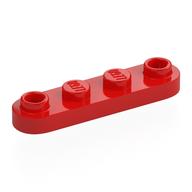 Plate Special 1 x 4 Rounded with 2 Open Studs (Red)