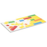 Tile 8 x 16 with LEGO Bricks, Wall, Yellow Minifig Print (White)