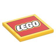 Tile 4 x 4 with LEGO Logo Print (Yellow)