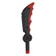 Weapon Sword with Jagged Edges and Trans-Red Flames Pattern (Pearl Titanium)