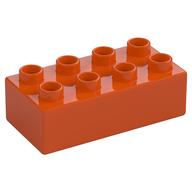 Duplo Brick 2 x 4 (Reddish Orange)