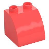 Duplo Brick 2 x 2 x 1 1/2 with Curved Top (Coral)