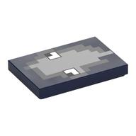 Tile 2 x 3 with Pixelated Squid Face Print (Dark Blue)