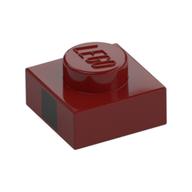 Plate 1 x 1 with Black Square Print (Dark Red)