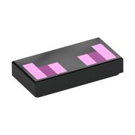 Tile 1 x 2 with Purple, Bright Pink Squares (Minecraft) (Black)