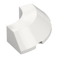 Brick Round Corner 4 x 4 x 1 with Bottom Cut Outs, No Studs, Flat Top (White)