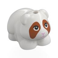 Animal, Guinea Pig with Dark Orange Face, Bright Pink Nose Print (White)