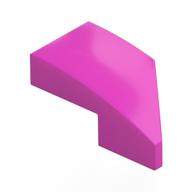 Brick Wedged, Curved 2 x 1 with Stud Notch Left (Dark Pink)
