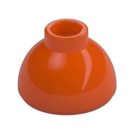 Brick Round 1.5 x 1.5 Dome Top [Plain] (Reddish Orange)
