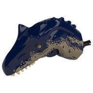 Animal Body Part, Dinosaur, Allosaurus Head with Dark Tan Print (Dark Blue)